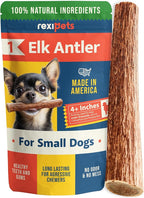 100% Natural - Antlers for Dogs - Naturally Shed in USA - Grade A Long Lasting Chew for Aggressive Chewers - Elk Antlers Dog Antler Chews - Real, Healthy Treats & Toys - No Odor & No Mess - Small