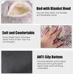 HYQ Small Dog Bed, Cat Beds for Indoor Cats Washable, Cozy Cat Cave Bed, Non-Slip Cat Beds, Calming Dog Bed with Hooded Cover, Dog Bed with Cover for Small Medium Pets (Coffee, 24×24 Inch)