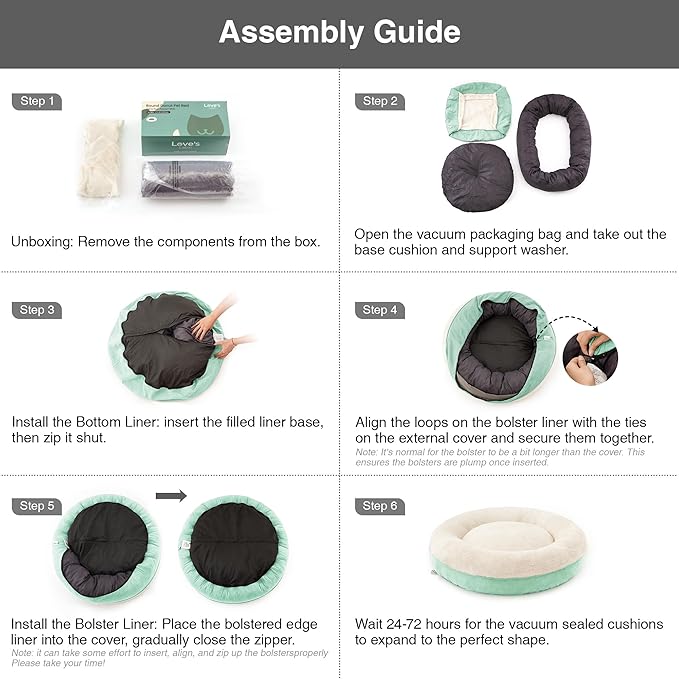 Love's cabin Round Donut Cat and Dog Cushion Bed, 25in Pet Bed for Small or Medium Dogs, Anti-Slip & Water-Resistant Bottom, Soft Durable Fabric Pet Beds, Washable Calming Cat & Dog Bed Teal