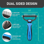 Maxpower Planet Pet Grooming Brush - Double Sided Shedding and Dematting Undercoat Rake Comb for Dogs and Cats,Extra Wide (B1 - Rake, Gloves & Comb, Large)