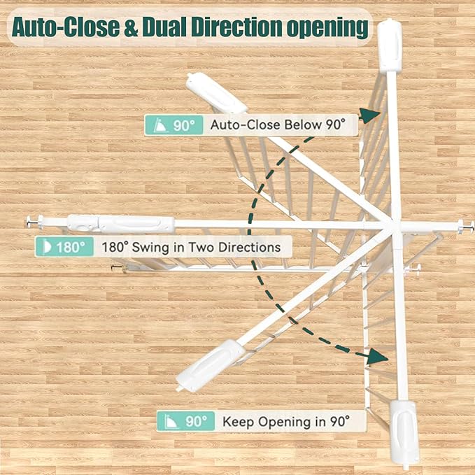 24-29 Inch Narrow Baby & Dog Gate, Pressure Mounted No Drilling, for Stairs & Doorways, White Metal Safety Gate Indoor for Kids and Pets