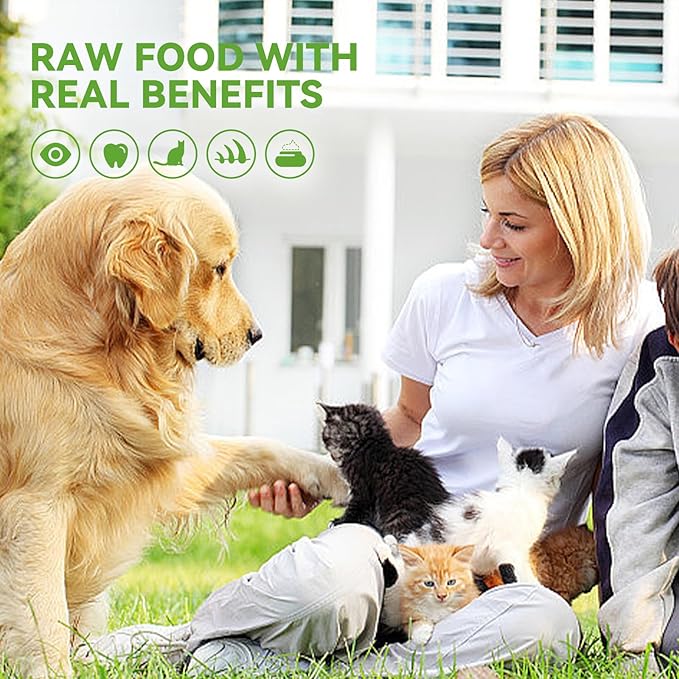 OPET Freeze Dried Cat & Dog Treats,Single Ingredient High Protein Grain Free Crunchy Cat Treats,Healthy Training Treats (4 Pack, Chicken & Pork)