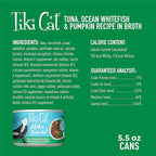 Tiki Cat Aloha Friends, Tuna, Ocean Whitefish & Pumpkin, Grain-Free & High Moisture, Wet Cat Food for All Life Stages 5.5 oz. Cans (Pack of 8)