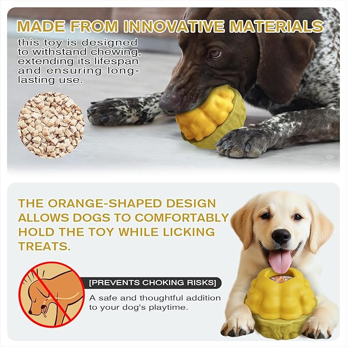 Frozen Treat Dispensing Dog Toy - Interactive Large Chew Toy for Aggressive Chewers, Freezable Fillable Rubber, Reduces Anxiety, Easy to Clean,for Small Medium Large Breeds