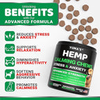 Hemp Calming Chews for Dogs - 240 Treats - Advanced Dog Calming Chews - Anxiety Relief Supplement Treats with Melatonin - Sleep Aid for Separation, Barking, Stress, Hip and Joint Support Made in USA