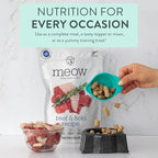 The New Zealand Natural Pet Food Co Meow Freeze Dried Cat Food - Beef & Hoki Recipe, High Protein Treats, Meals & Toppers, Dry Cat Food, 9.9 oz