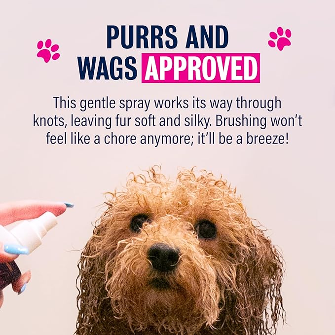 Rebel Green Pants & Wags Anti-Itch & Scratch Dematting Spray - Dog Hair Detangler - Orange Blossom & Chamomile - Hypoallergenic - No Dyes or Perfumes - 8 oz - 2 Pack