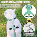 BEAUTYZOO Cat Harness and Leash Set for Walking Escape Proof, Neck Release Adjustable Harnesses for Kitten Puppy Small Medium Large Cats, Soft Cute Easy Control Small Cat Harness for Cats Boy Girls