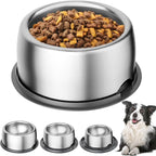 304 Stainless Steel Dog Bowls, Heavy Duty Dog Food Bowl with Extra Strong Non-Slip Mat, Thick Metal Base Water Bowl with Lick Mat for Small, Medium, Large Dogs, Indoor/Outdoor (19.8 oz)