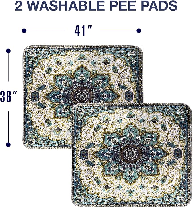 PUPIBOO Washable Pee Pads for Dogs and Cats - Super Absorbent Reusable Puppy Training Pads - 100% Waterproof, Leak-Proof & Non-Slip Whelping Pads for Pet Housebreaking