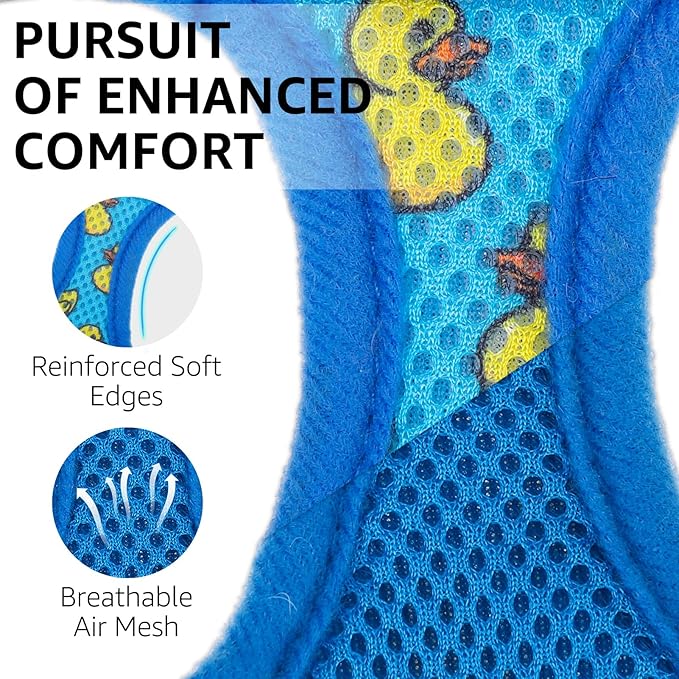 SCENEREAL Cat Harness & Leash Set Escape Proof - Adjustable Air Mesh Vest with Reflective Strips for Kittens, Puppies, Rabbits, Duck M