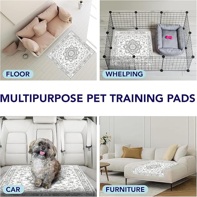 PUPIBOO Washable Pee Pads for Dogs and Cats - Super Absorbent Reusable Puppy Training Pads - 100% Waterproof, Leak-Proof & Non-Slip Whelping Pads for Pet Housebreaking