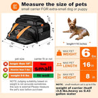 17x12x8.3 TSA Approved Expandable pet Carrier for Extra-Small Dog Under 6 lbs,Small-Medium cat Under 8 lbs,for jetblue and Other Airlines only Have 8.5'' Height Space underseat