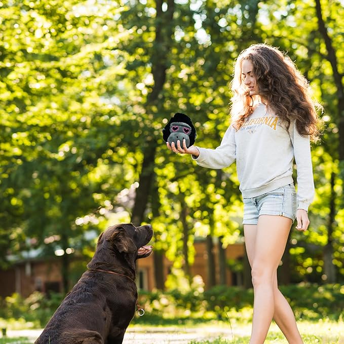 Flourish Pets 2 in 1 Multi-Layer Chew Toy for Active Dogs | Non-Toxic BPA Free Double Stitched Soft Fabric Exterior Dog Toys | Long-Lasting Dog Plush Toys –Love Gorilla 3.5"