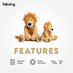 fabdog Floppies Plush Dog Toy - Cute & Durable Squeaky Dog Toys - Best Squeak Toy for Puppies and All Breeds | Ideal Pet Gift| Small Lion