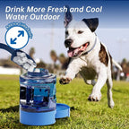 Portable Dog Water Bottle, 77oz Large Travel Water Bowl Dispenser for Dogs Camping Beach Walking Essentials, Blue