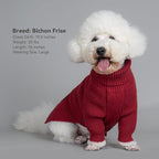 cyeollo 4XL Dog Sweater,Knitwear Turtleneck Pullover Sweaters Fall Winter Dog Clothes Sweaters for Large Dogs Female, Burgundy Red XXXXL