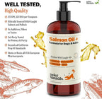 Deley Naturals Wild Alaskan Salmon Oil for Dogs - New & Improved Salmon Oil Plus Formula - Fish Oil for Dogs with DHA EPA Omega 3 & 6 Fatty Acids - Omega 3 Fish Oil for Skin & Coat - 32oz Made in USA