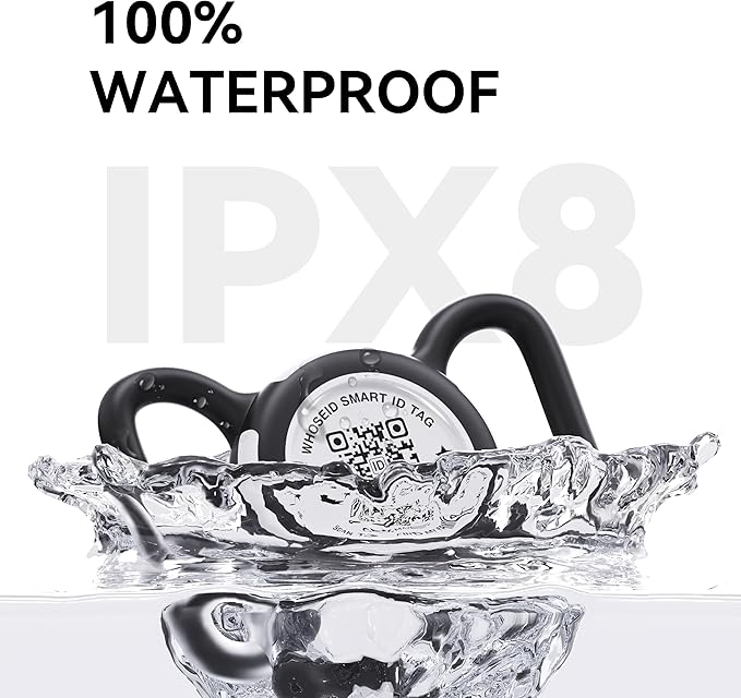 Holder for Dog Collar, Scan QR Code Send Location Alert Email, Waterproof Full Body Protection Anti-Lost Case, Accessories for Dog, Cats, Collar, Backpack (Blue, Large)