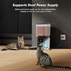 Automatic Cat Feeder for 2 Cats - 8L/34 Cups Large Capacity Auto Cat Food Dispenser with LCD Screen, 2 Food Trays, Timed Feeder, Up to 50 Portions 6 Meals Per Day, Keep Fresh