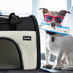 Zavothy Collapsible TSA Approved Pet Carrier for Cats & Dogs (Up to 15 Lbs, 16.54"x11.42"x9.84") – Soft-Sided Airline Travel Carrier, White