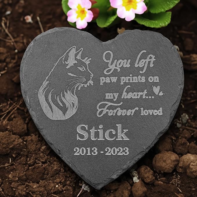 Cat Statue, Cat Memorial Stone, Cat Memorial Plaque, Personalized Cat Memorial, Loving Memory for Cat