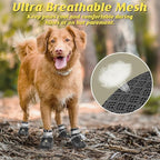 LUCKYPAW Dog Shoes for Large Medium Dogs, Breathable Dog Boots for Hot Pavement, Paw Protectors for Summer Walking Hiking Winter Snow Outdoor, Non Slip Reflective Booties for Hardwood Floor (Black, 6)