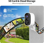 Security Cameras Wireless Outdoor,2K Indoor WiFi Wireless Cameras,Outside Battery Powered Camera for Home Security,AI Motion Detection,Color Night Vision,Spotlight,Siren Alarm,SD/Cloud Storage,2 Pack