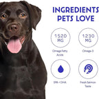 Fish Oil for Dogs - Omega 3 for Dogs from Alaskan Salmon, Cod & Krill Oil - EPA DHA Fatty Acids - Less Shedding & Itching - Skin, Joint, Immune & Heart Health - Liquid Supplement (16 oz)