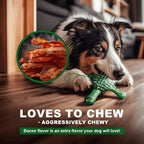 Tough Dog Chew Toy for Aggressive Chewers – Durable Bacon Flavored Nylon Bone for Large Dogs, Fillable Dental Toy for Teething, Indoor Chewing & Crate Training, Boredom Relief Gift