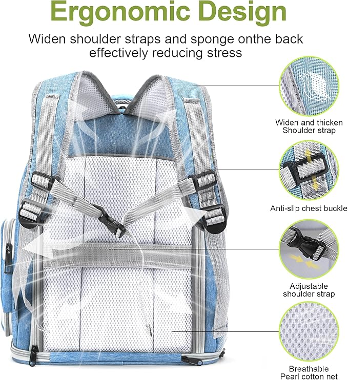 Expandable Cat Backpack,Cat Bubble Backpack Carrier for Carrying Cats, Pets and Small Dogs,Airline-Approved,Designed for Travel, Hiking, Walking,Car （Blue