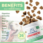 10-in-1 Dog Multivitamin Supplement, Calming Chews with Chondroitin & Probiotics, Mega Pack 10.6oz/300g (120 Chews), Supports Joint Health & Calming, Beef Flavor