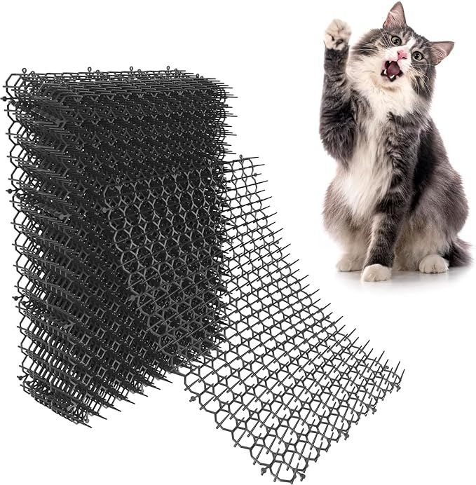 16 X 13 Inch Scat Mat for Cats, 10 Pack Cat Scat Mat with Spikes - Indoor/Outdoor Pet Deterrent Solution for Plants, Furniture, and More - Keep Cats and Dogs Away
