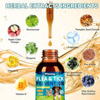 4-IN-1 Flea and Tick Prevention Drops for Dogs and Cats, Natural Cat & Dog Flea and Tick Treatment, Supports Flea Defense, Gut Health, Skin & Coat Nourishment, and Immune Support, Bacon Flavor