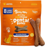 Zesty Paws Dental Bones - Fights Tartar & Plaque - Gum, Teeth & Bone Health - Cinnamon for Dog Breath - Immune, Joint, Gut, Skin & Coat Support - Omega 3 EPA & DHA and Calcium - Large Dogs - 8 ct