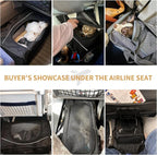 ‌Petsfit Airline Approved Pet Carrier for Small Cats, 16.5x8.6x11 TSA Approved Carrier, with Removable Dual-Sided Padding (2-Way Placement) - Fits Under Most Airplane Seats, Escape Proof (Black)