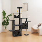 Cat Tree 67in Cat Tower Scratching Post for Cats Tree Tower Furniture for Cats with Various Houses Various Levels with Cheese Design (Dark Gray)