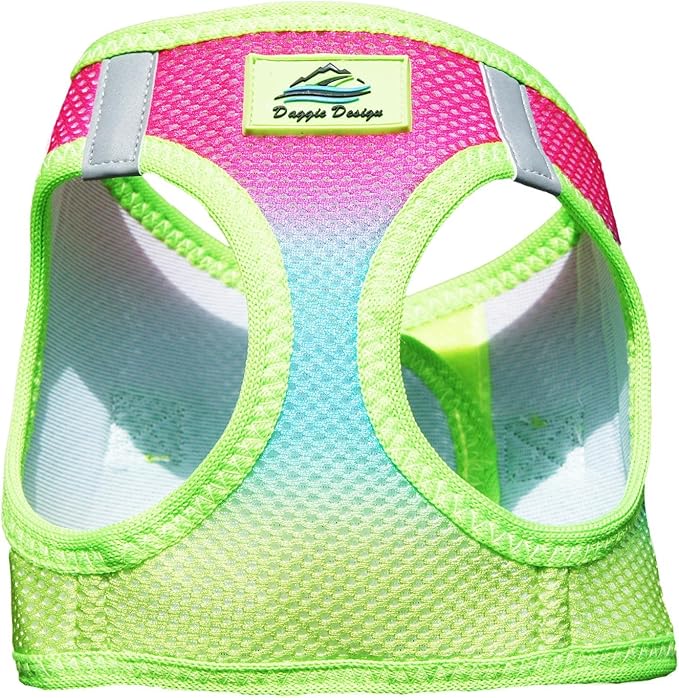 Doggie Design No Choke Dog Harness - Simple Step-in and Go Dog Vest for Small, Medium, and Large Breeds - Breathable Mesh Polyester Pet Harness - Rainbow - XXS