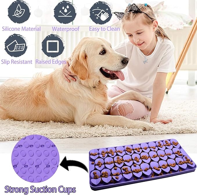 Snuffle Mat for Medium Dogs,Silicone Slow Feeder Lick Mat for Dogs Slow Eating,Encourages Natural Foraging Skill,Interactive Feed Game Toy Lick Mat Bowl for All Breed Dog