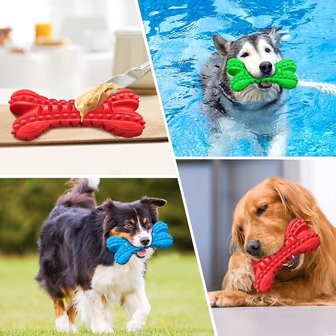 LEGEND SANDY Dog Toys for Aggressive Chewers Large Breed, Durable Dog Bones Squeaky Chew Toy, Nearly Indestructible Dog Toys for Large, Tough Natural Rubber Puppy Chew for Medium Teeth Cleaning
