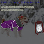 Dogcheer Dog Coat, Christmas Dog Jacket Waterproof Puppy Winter Coat for Cold Weather, Reflective Adjustable Pet Snow Jacket Warm Turtleneck Fleece Sweater for Small Medium Large Dogs - Purple, 3XL