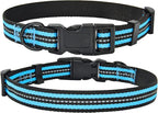 Mile High Life Reflective Dog Collar | Nylon Pet Collars wiith Buckle | Light Weight Puppy Collars | Light Blue Dog Collars for Small Dogs (Light Blue, X-S)