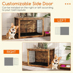 PETSITE Dog Crate Furniture for Medium/Large Dogs, 39" Indoor Pet House Side End Table w/Cushion, Double Doors, Heavy-Duty Chew-Resistant Wood Metal Dog Kennel up to 70 LBS (39 x 26 x 27 Inches)