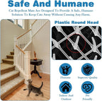 13Ft x 12 Inch Scat Mats for Cats with 12 Ground Stakes 12 Zip Ties, Cat Repellent Mats Training Plastic Cat Scat Mat with Spikes, Cats Digging Stopper Prickle Strip for Indoor Outdoor Sofa Furniture