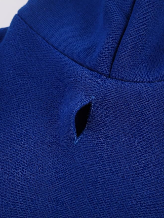 QWINEE Basic Dog Hoodie Sweatshirt Puppy Sweater Warm Cat Costumes Pet Clothes for Chihuahua Puppy Kitten Small Medium Dogs Royal Blue Large