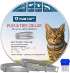Flea and Tick Collar for Cats 2 Pack, 12 Months of Cat Flea Collar Protection 2 Collars Made with Premium Plant Based Essential Oil Waterproof and Natural Treatment Prevention Free Comb