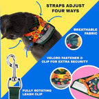 Travel Cat Harness and Leash Set - Adjustable Fit Mesh Cat Harness and Reflective Strap - Comfort Walking Vest for Kitten for Outdoor Walking, Hiking (Small, Hawaiian)