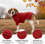 IECOii XXXL Dog Sweater,Warm Dog Sweaters for Extra Large Dogs Girl Boy,Stretchy & Cozy,Turtleneck Knitted Pullover for Pet Wear On Christmas,Easy On Doggy Sweatshirt for Labrador (Red,3XL)