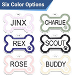 GoTags Stainless Steel Bone Dog Tag with Color Outline and Paw Print, Personalized Pet ID Tag for Dogs and Cats, Custom Engraving with up to 5 Lines of Text on Both Sides (Green, Regular)