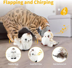 Gigwi Interactive Cat Toys for Indoor Cats, Flapping and Chirping Catnip Toys for Cat Exercise, Automatic Cat Toy with Beating Wings & Real Feather Tail, Rechargeable Cat Kicker Toy Prince & Princess